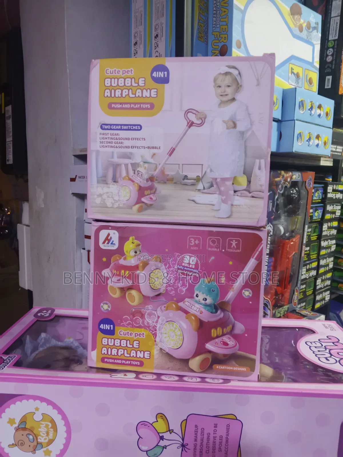 Bubble Airplane With Pushing Hand