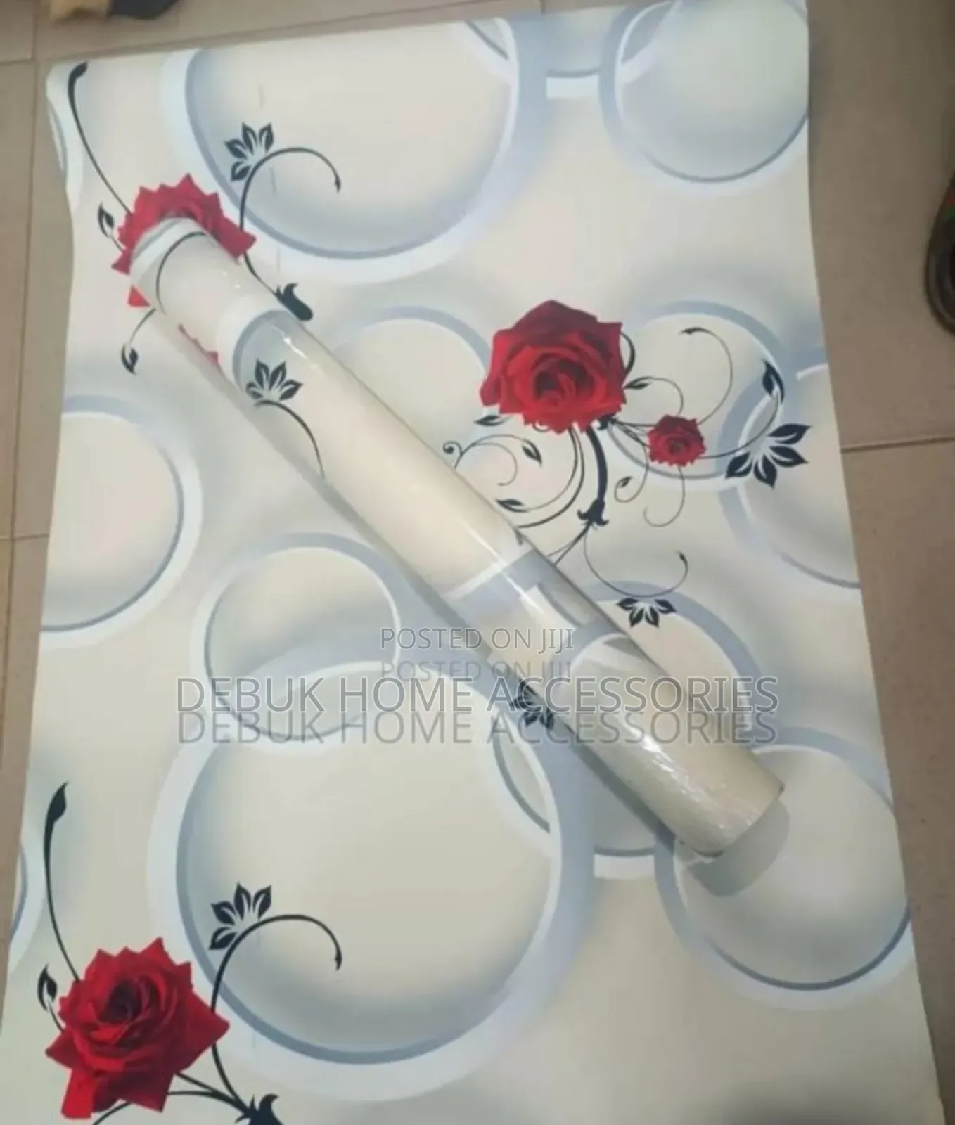 White and Green 3d Floral Wallpaper