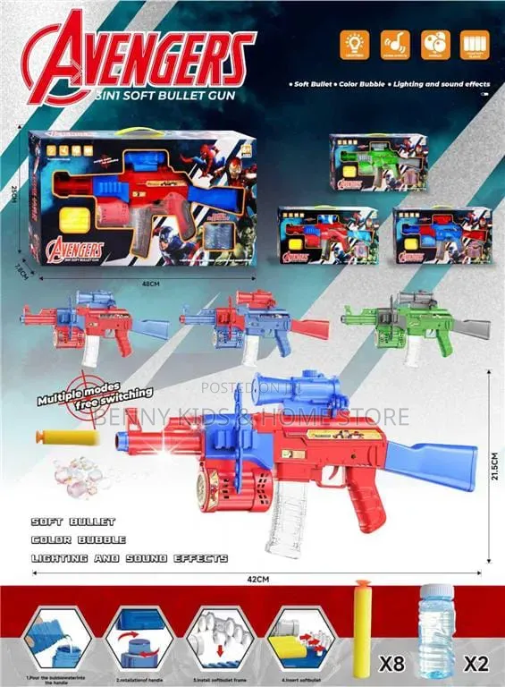 3in1 Avengers Soft Bullet Gun