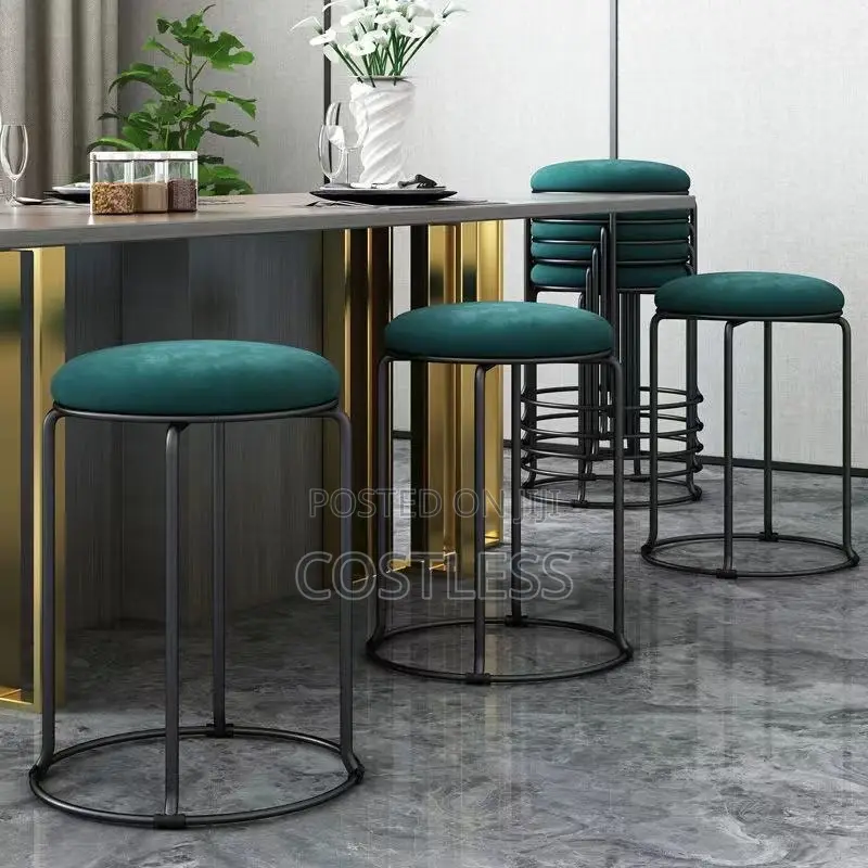 Quality Fabric Stool Gold Legs and Black Legs