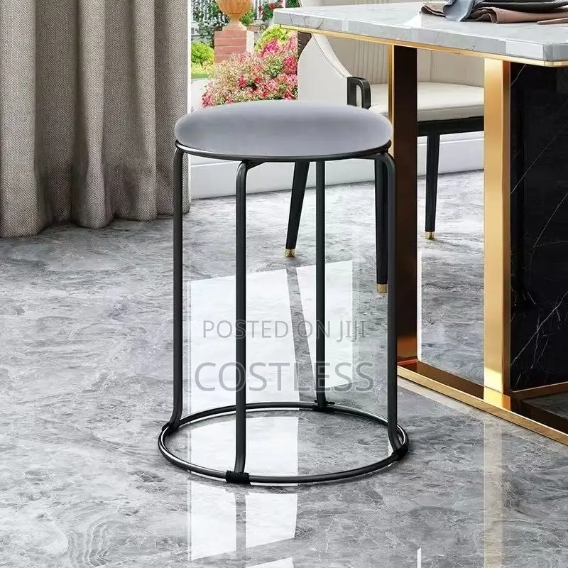 Quality Fabric Stool Gold Legs and Black Legs
