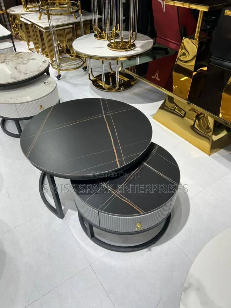 Nesting Tables With Gold Vein Design – For Living Room/Hotel