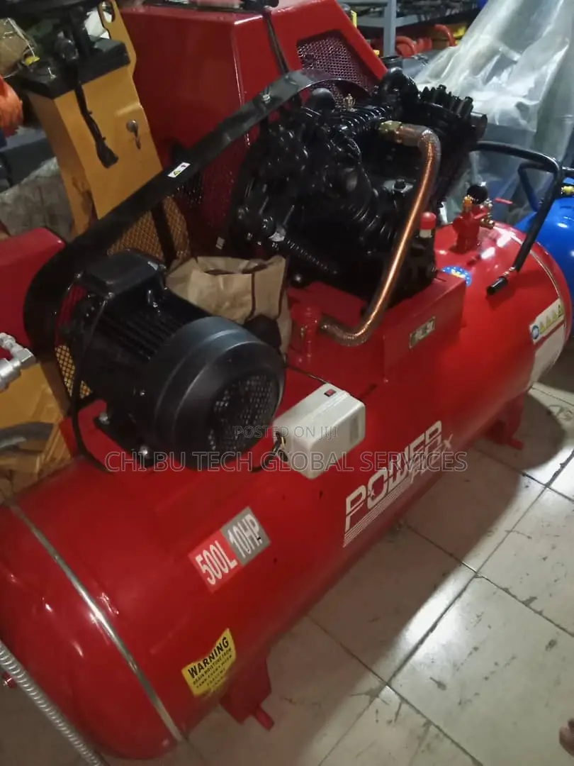 Power Flex Brand Air Compressor With a 500-Liter Tank Capacity.