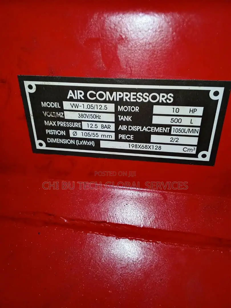 Power Flex Brand Air Compressor With a 500-Liter Tank Capacity.