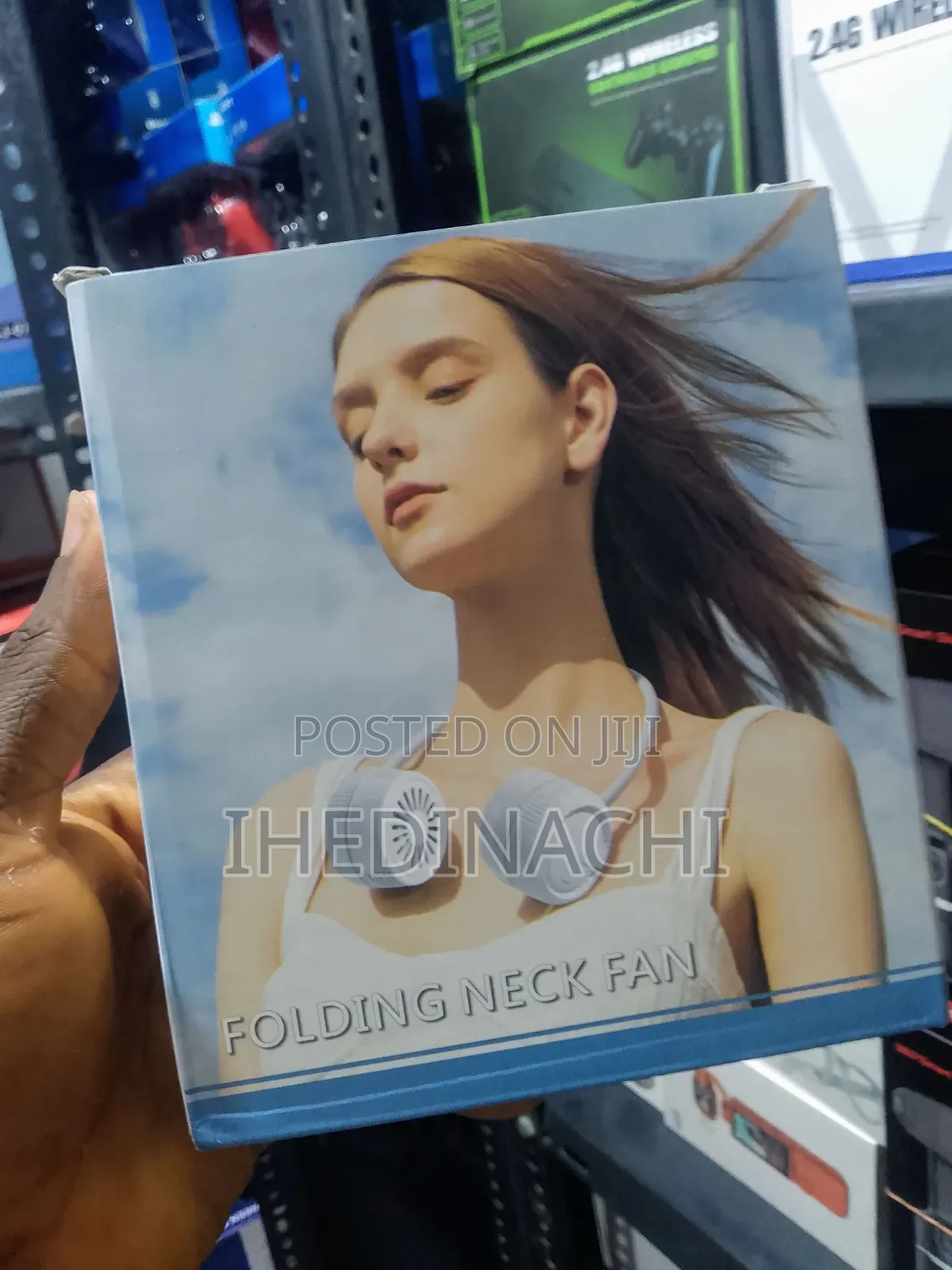 : Portable Rechargeable Folding Neck Fan Usb Hands-Free Cooling