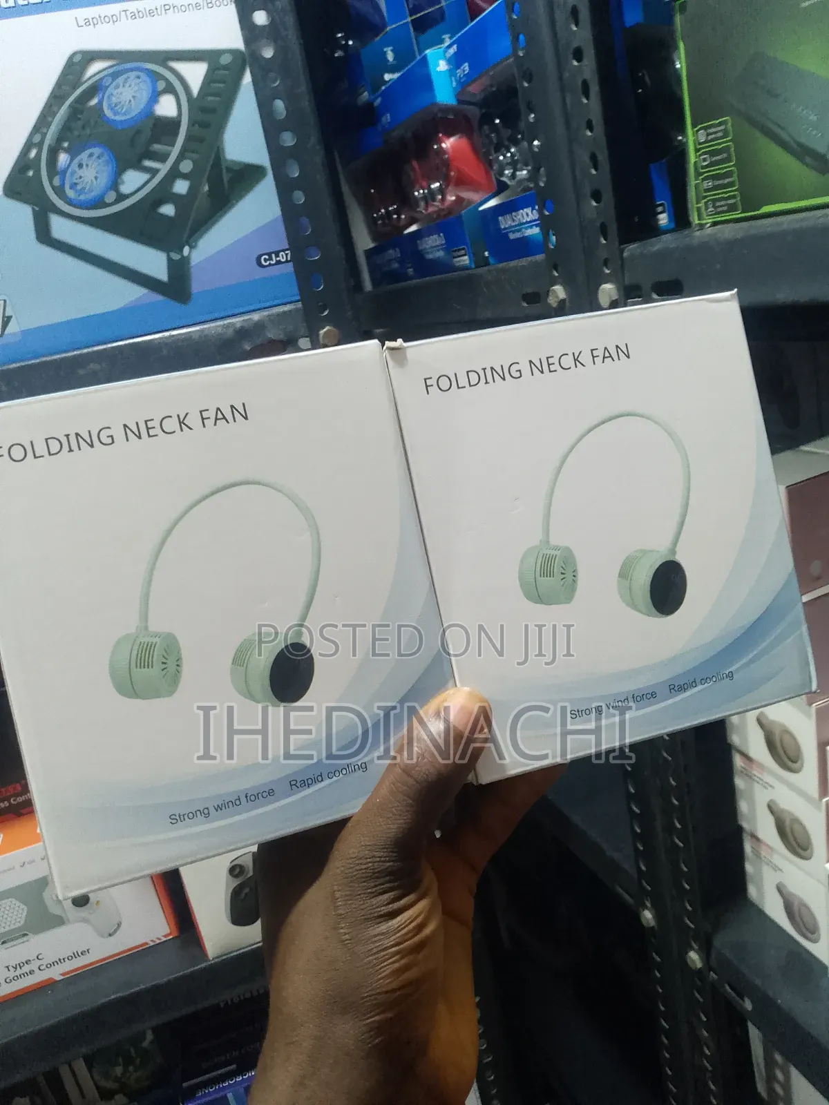 : Portable Rechargeable Folding Neck Fan Usb Hands-Free Cooling