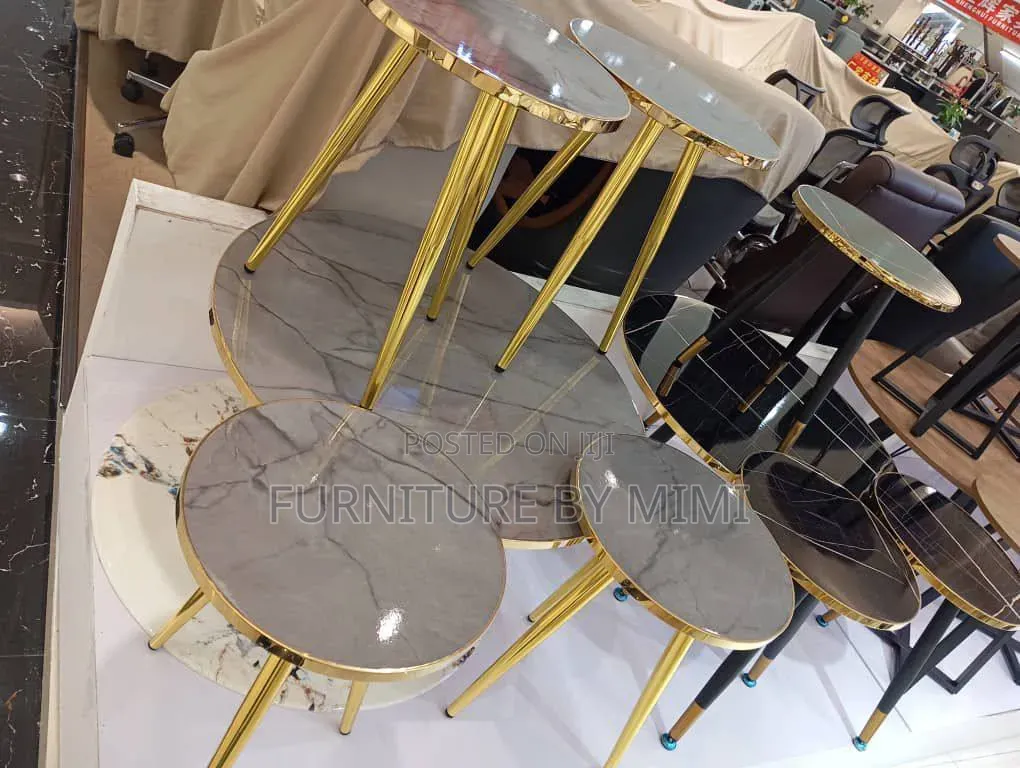 Luxury Imported 5-Piece Nesting Center Table Side Stools Set