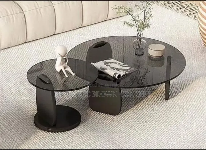 Unique Nordic Design Glass Center Table Set