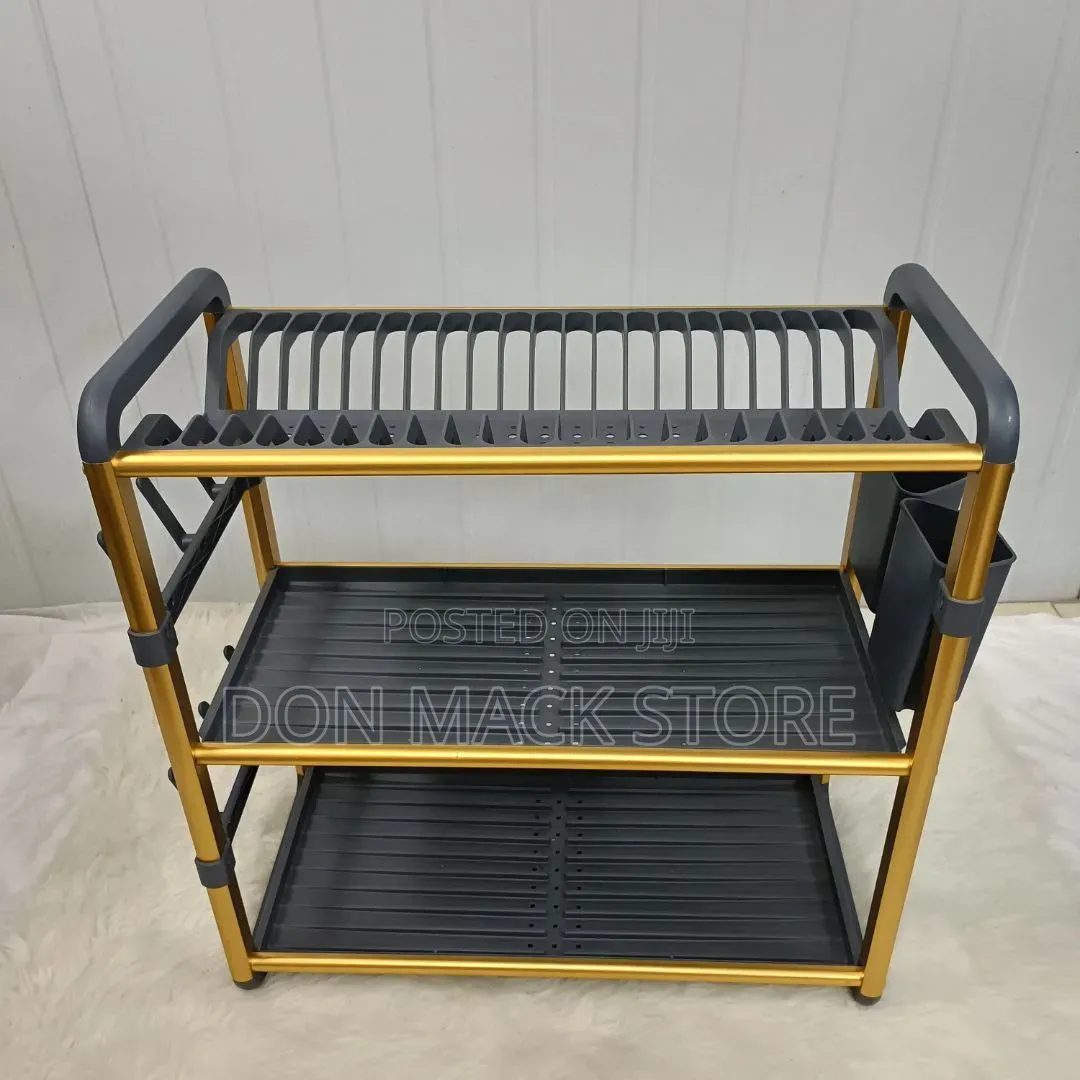Aluminum Rust Free Quality Gold 3 Tier Dish Rack