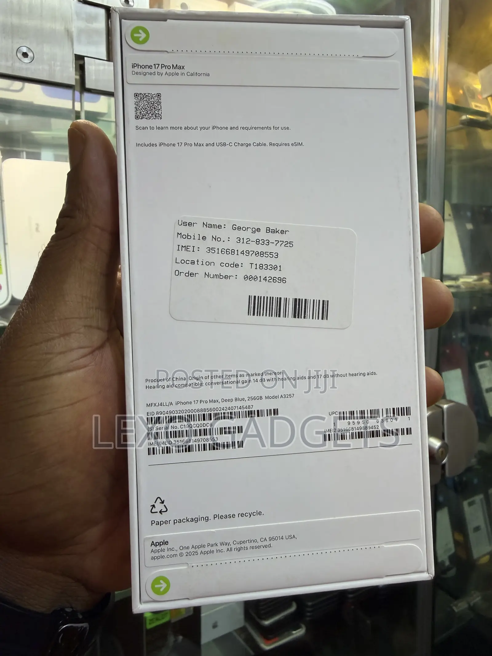 New Apple iPhone 17 Pro Max 256 GB Blue