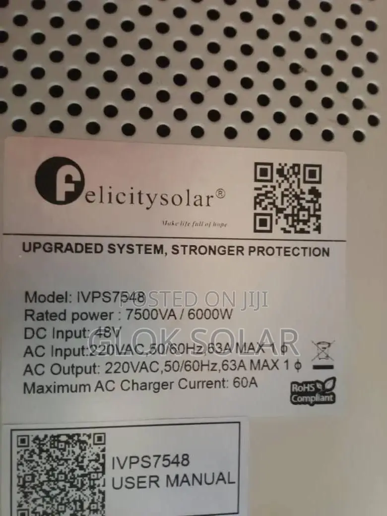 7.5kva 48v Non Hybrid Solar Inverter Felicity Available Today