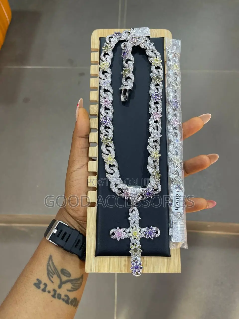Luxury Cross Cz Stone Necklace