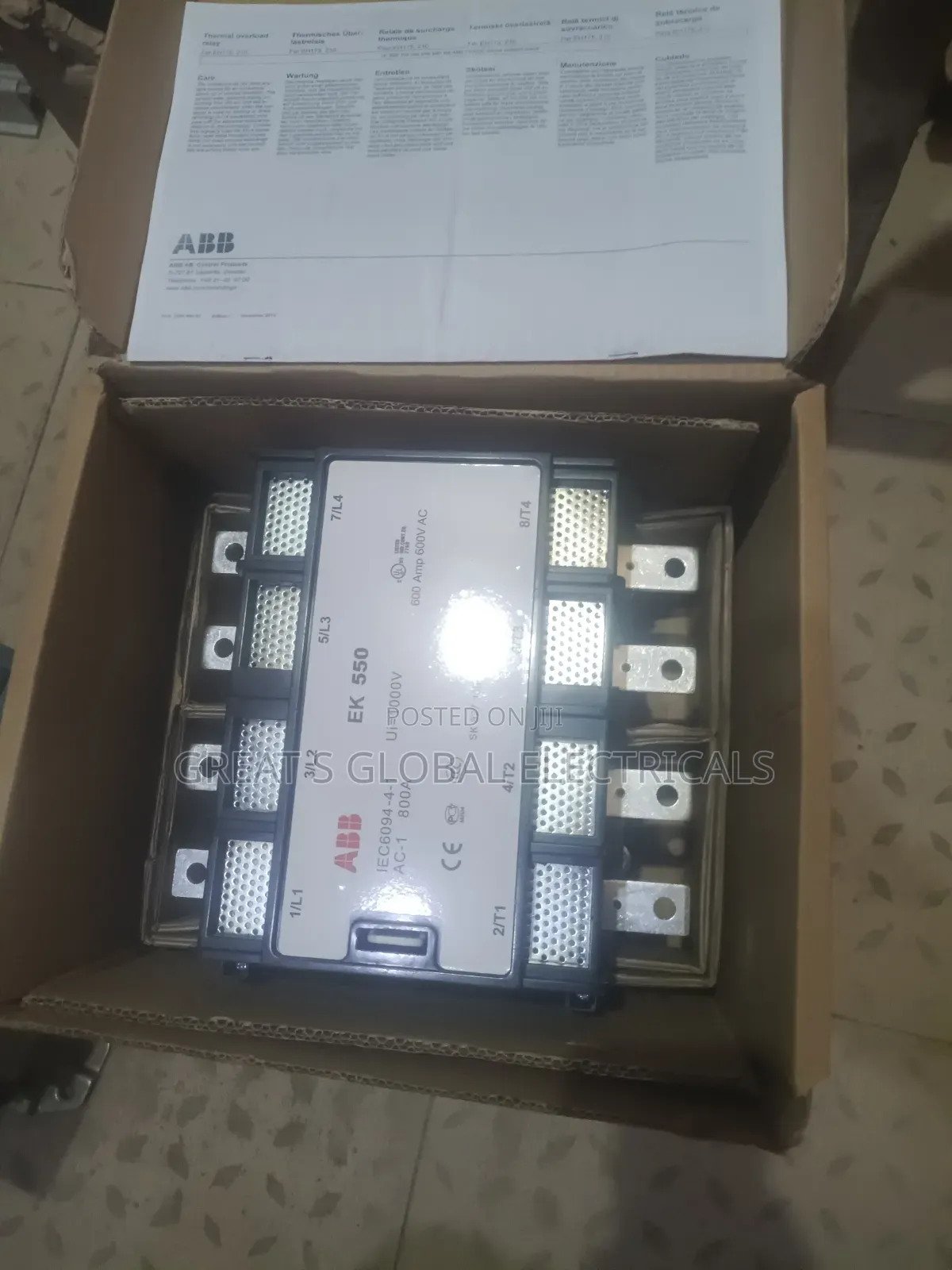 Abb Ek 550 800a Power Contactor A