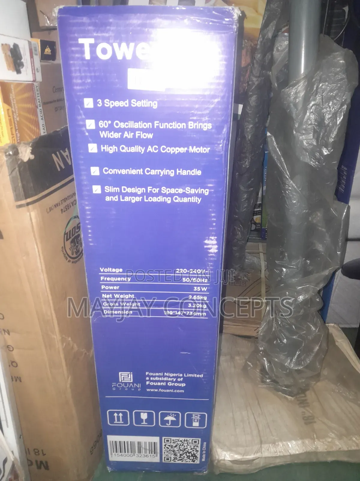 Maxi 35w 28" Tower Fan Quiet Energy Saving Home Office Cooler