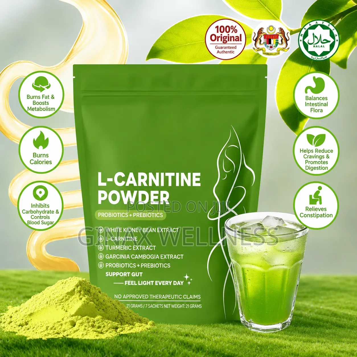 L-Carnitine Powder Drink for Weight Loss, Metabolism, and Blood Sugar