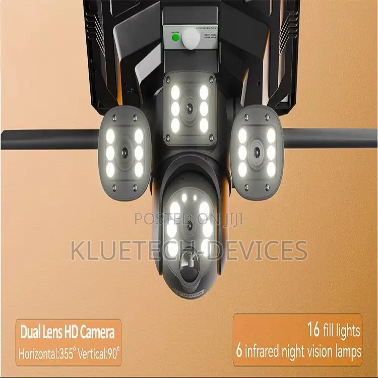 Solar CCTV Street Light With 3 Lens Ai Camera