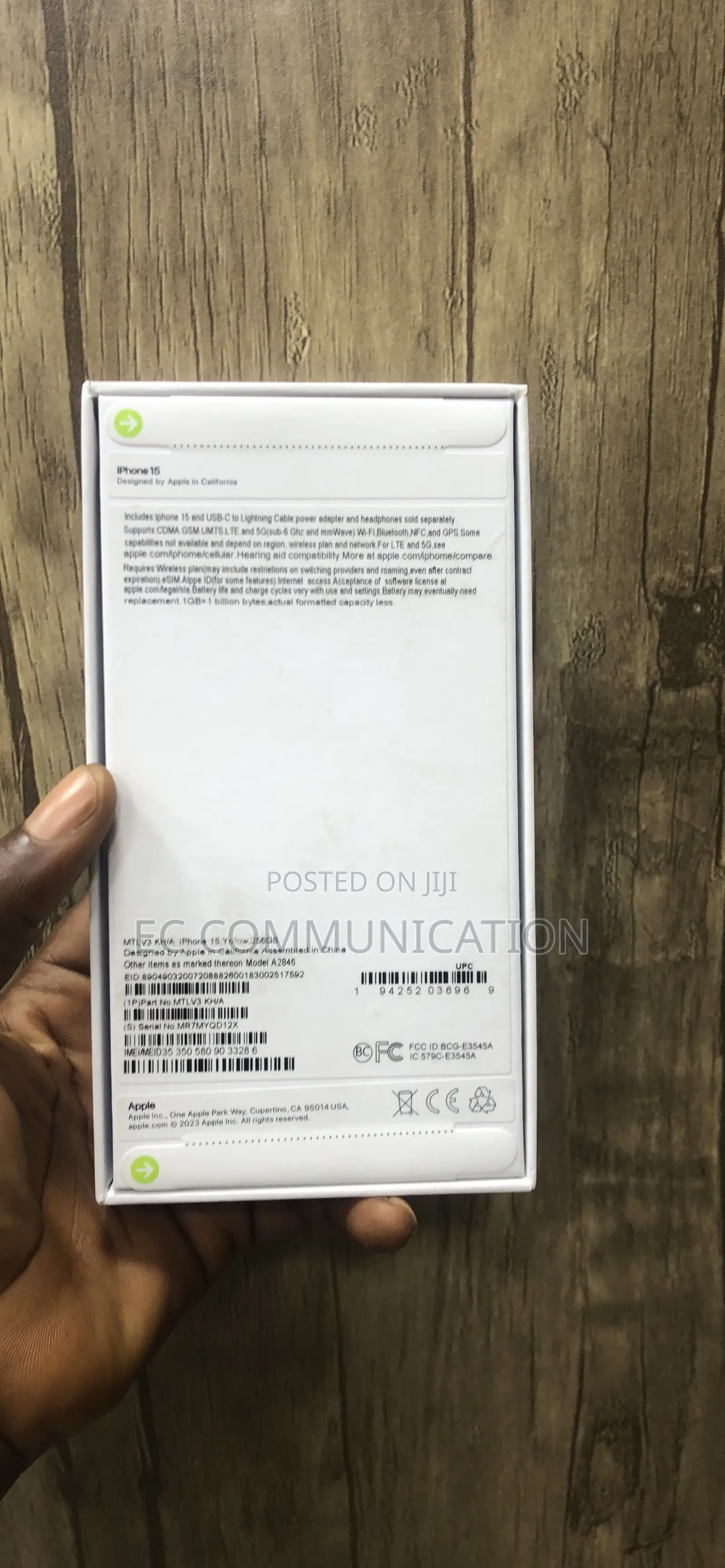 New Apple iPhone 15 256 GB Yellow