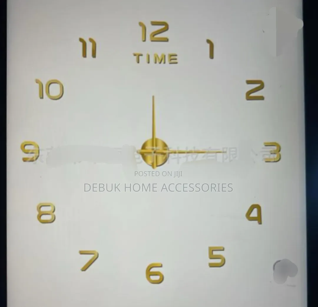 Gold Acrylic 3d Diy Clock, 120cm