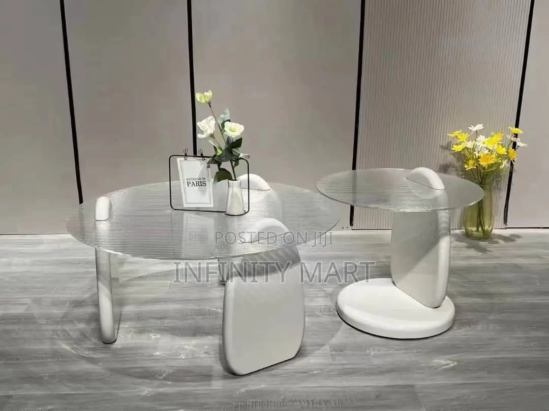 2 in 1 Glass Side/ Center Table