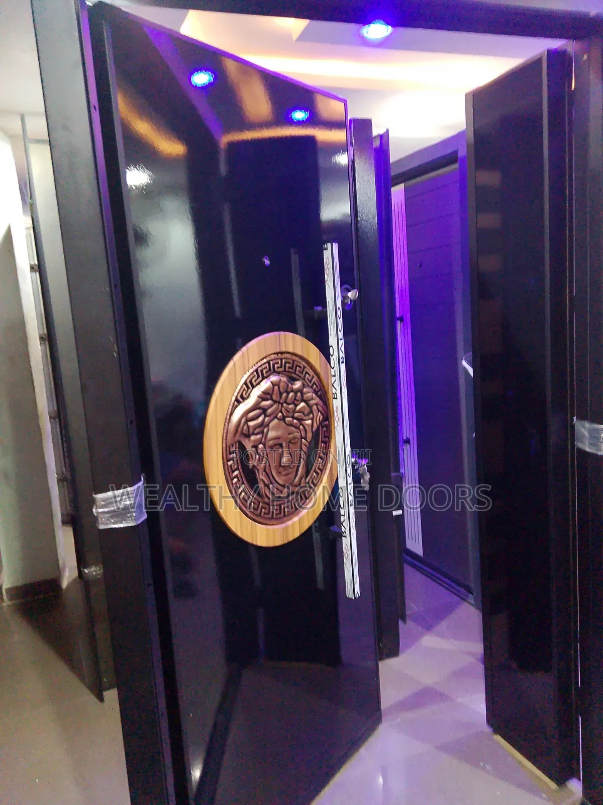 Glossy Black Turkish Luxury Security Door 4ft by 7ft