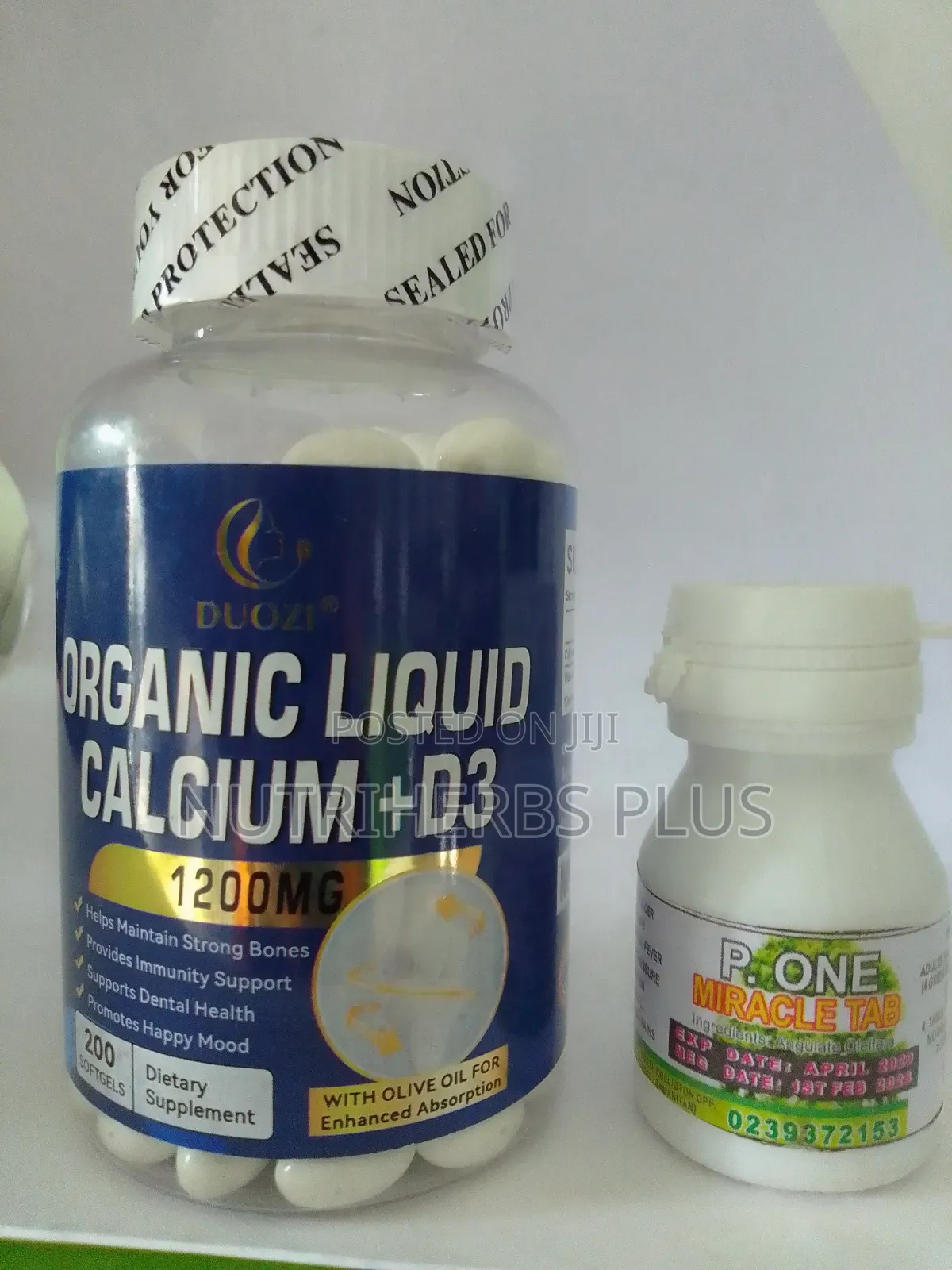 Organic Liquid Calcium+D3 P. One Miracle Tab Helps Strengthen Bones