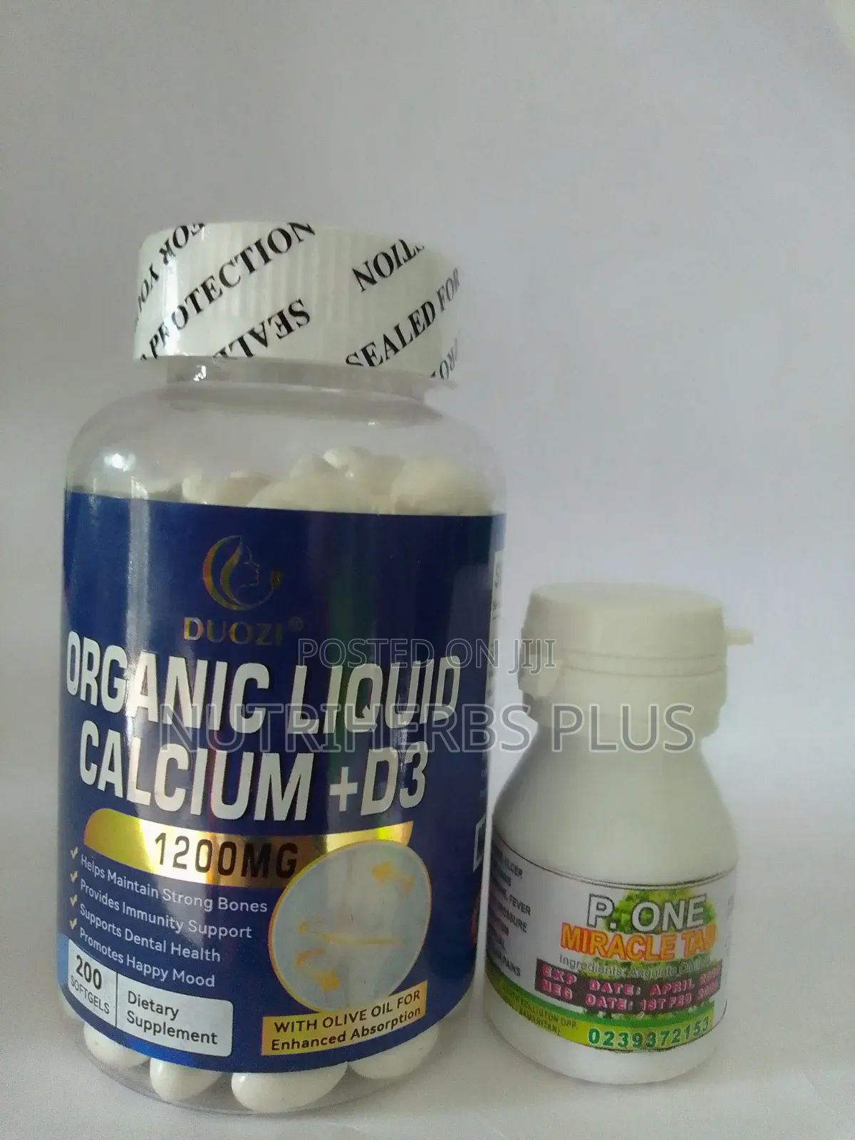 Organic Liquid Calcium+D3 P. One Miracle Tab Helps Strengthen Bones