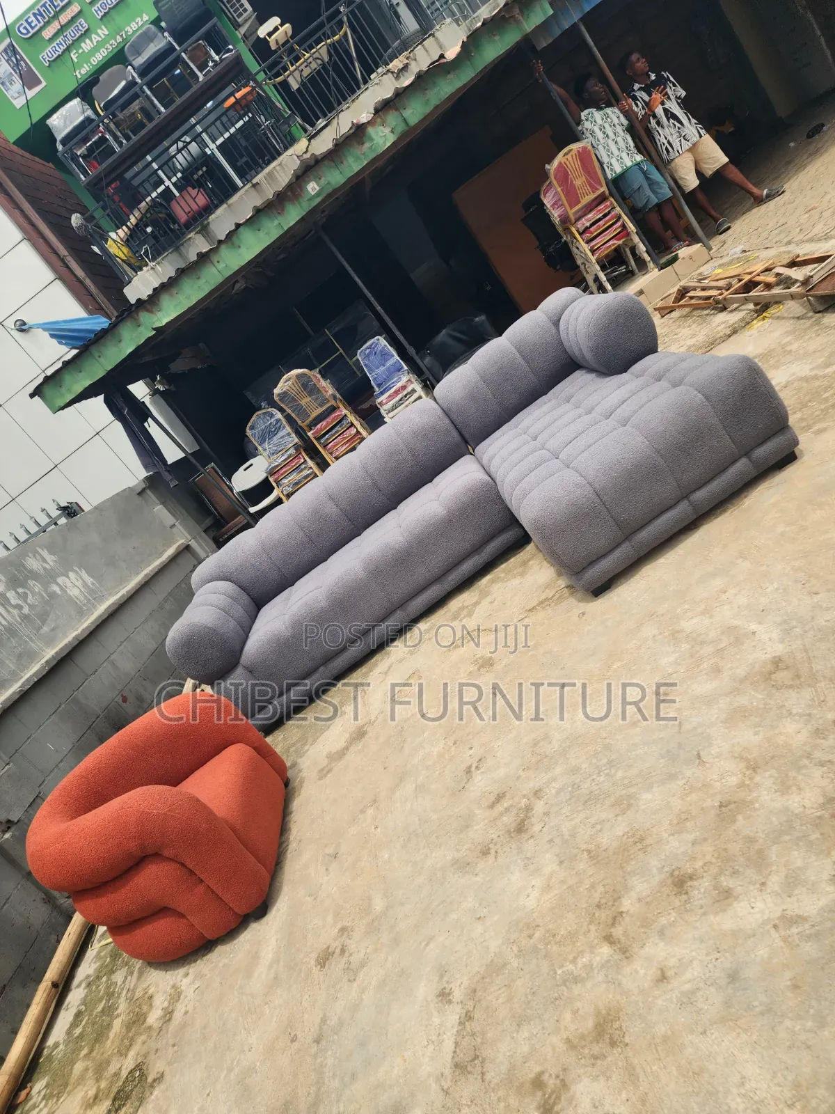 Brand New L-Shaped Sofa Chair With Single Seater
