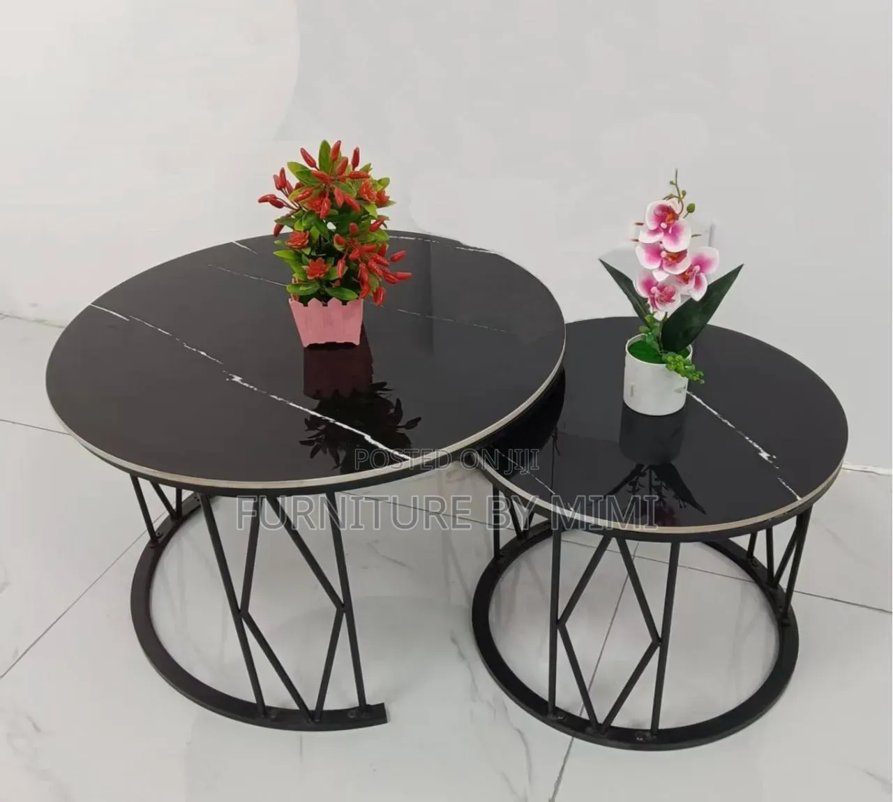 Luxury 2-in-1 Faux-Marble Nesting Coffee Table Set