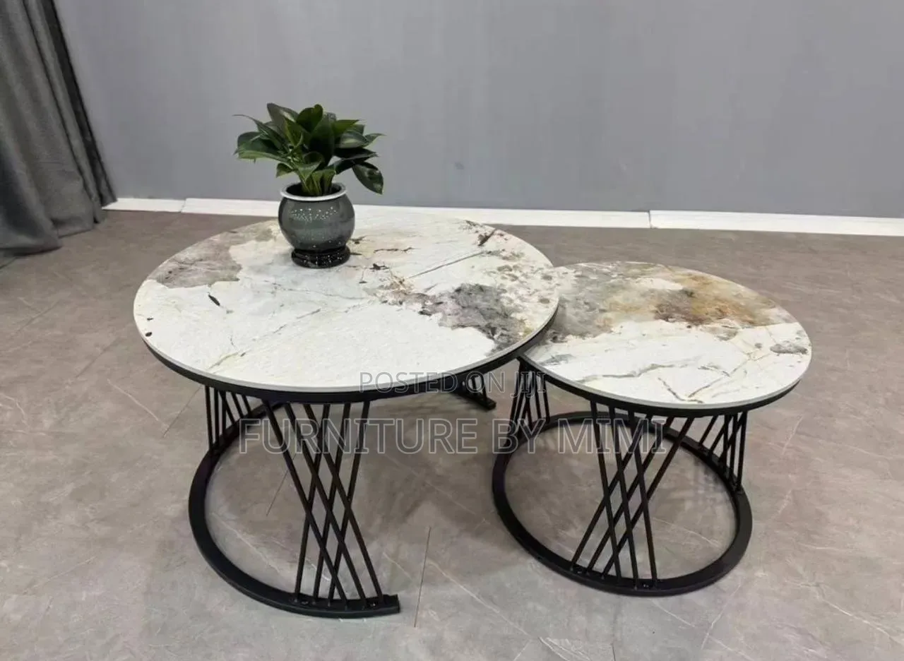 Luxury 2-in-1 Faux-Marble Nesting Coffee Table Set