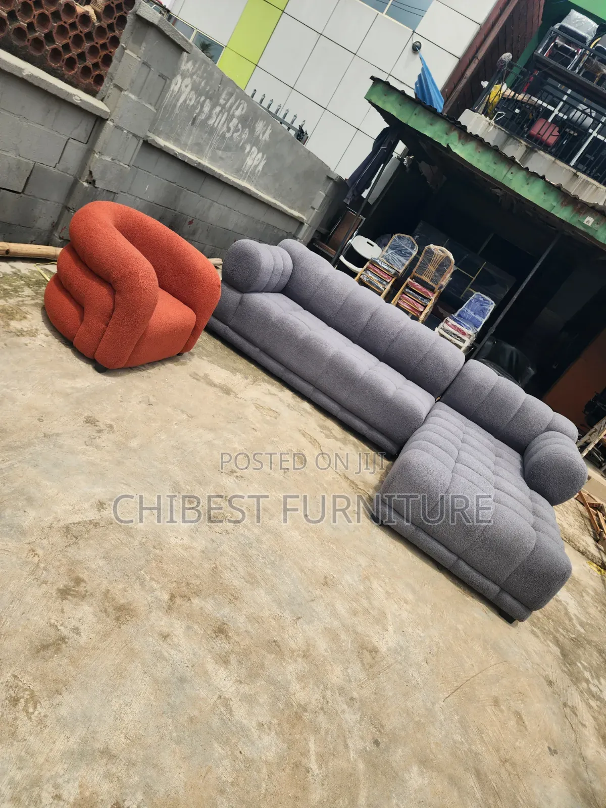 Brand New Luxury L-Shaped Sofa Chairs With Single Seater