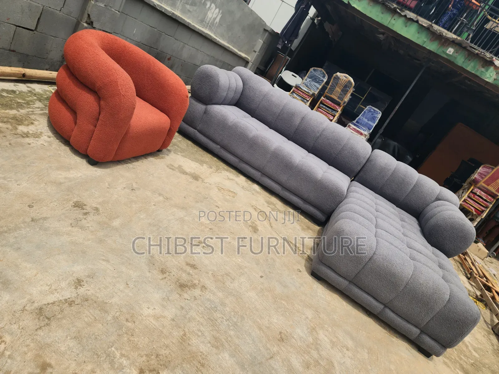 Brand New L-Shaped Sofa Couch With Single Seater