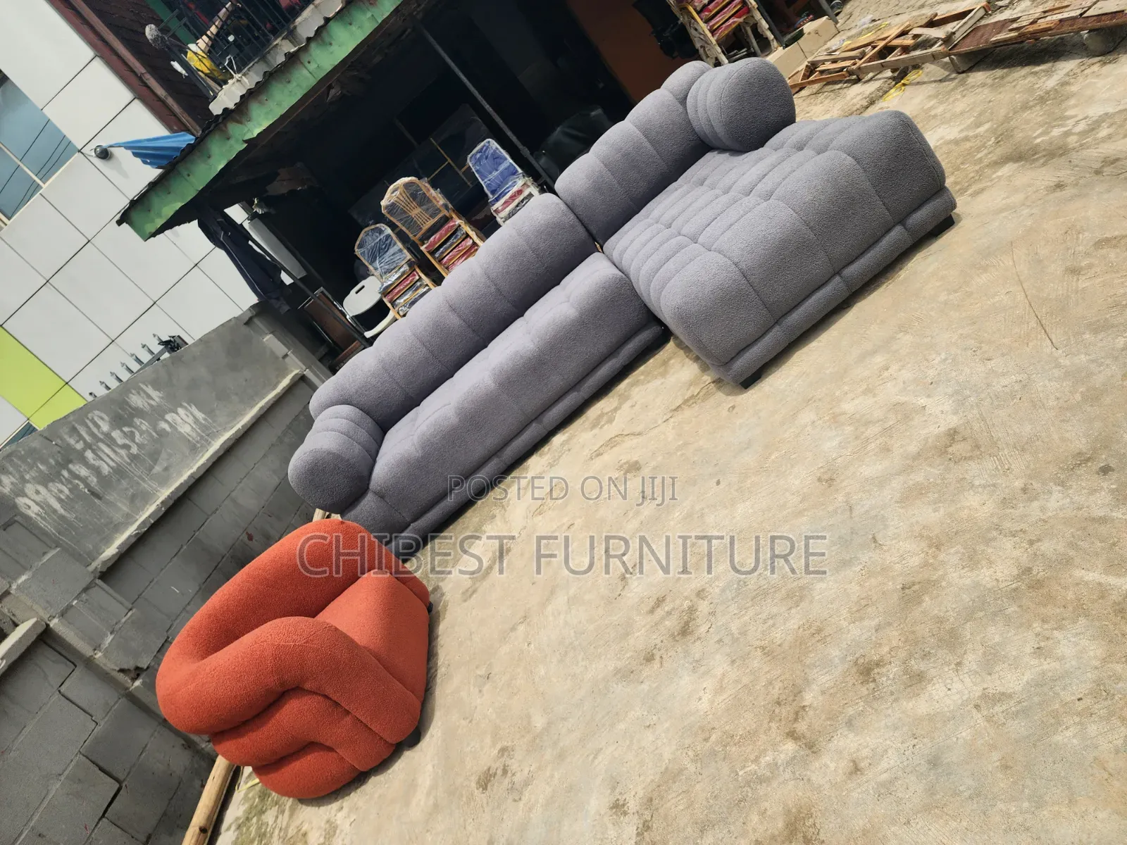 Brand New Executive L-Shaped Upholstery Padded Sofa Couch.