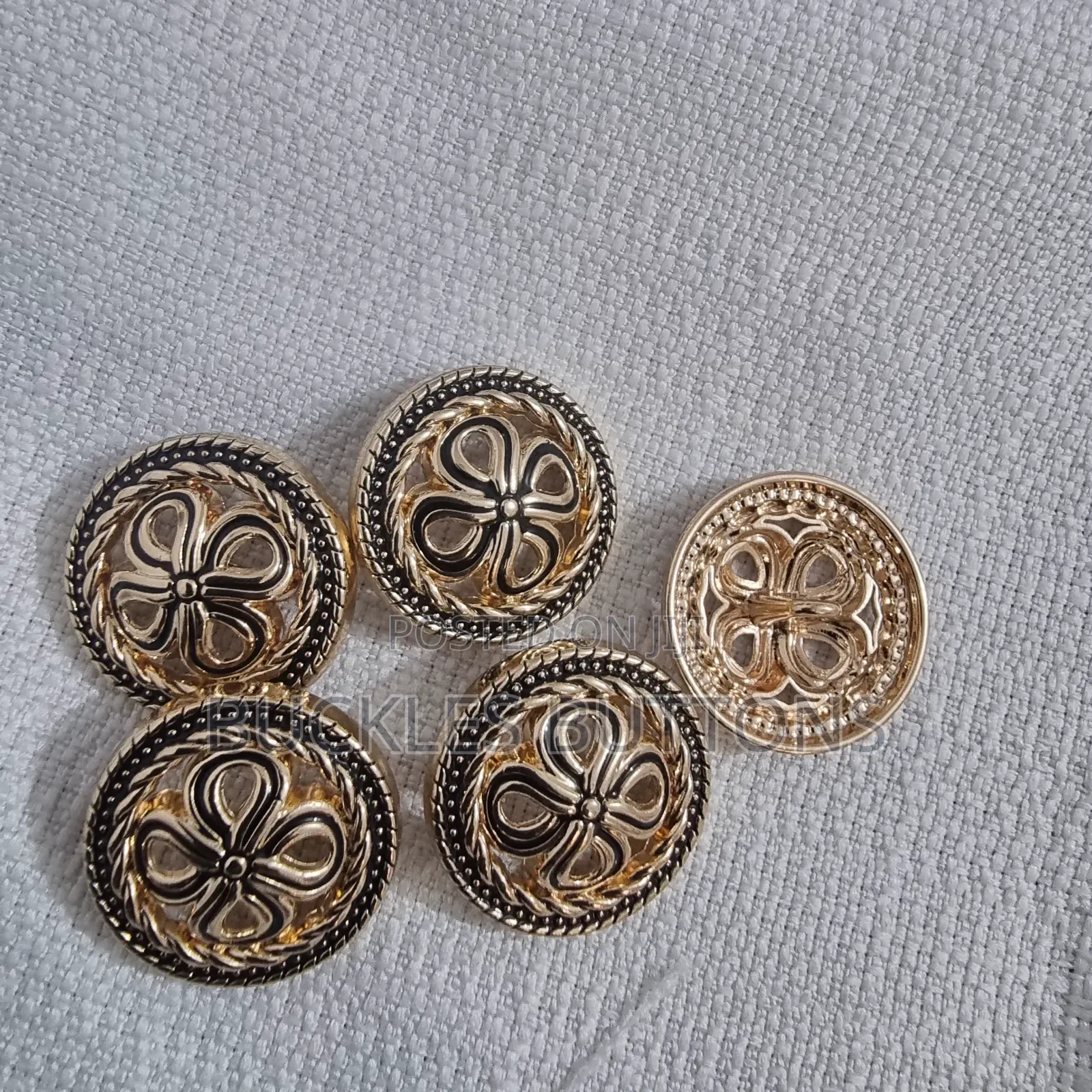 Gold Iron Suit Buttons Carved Design