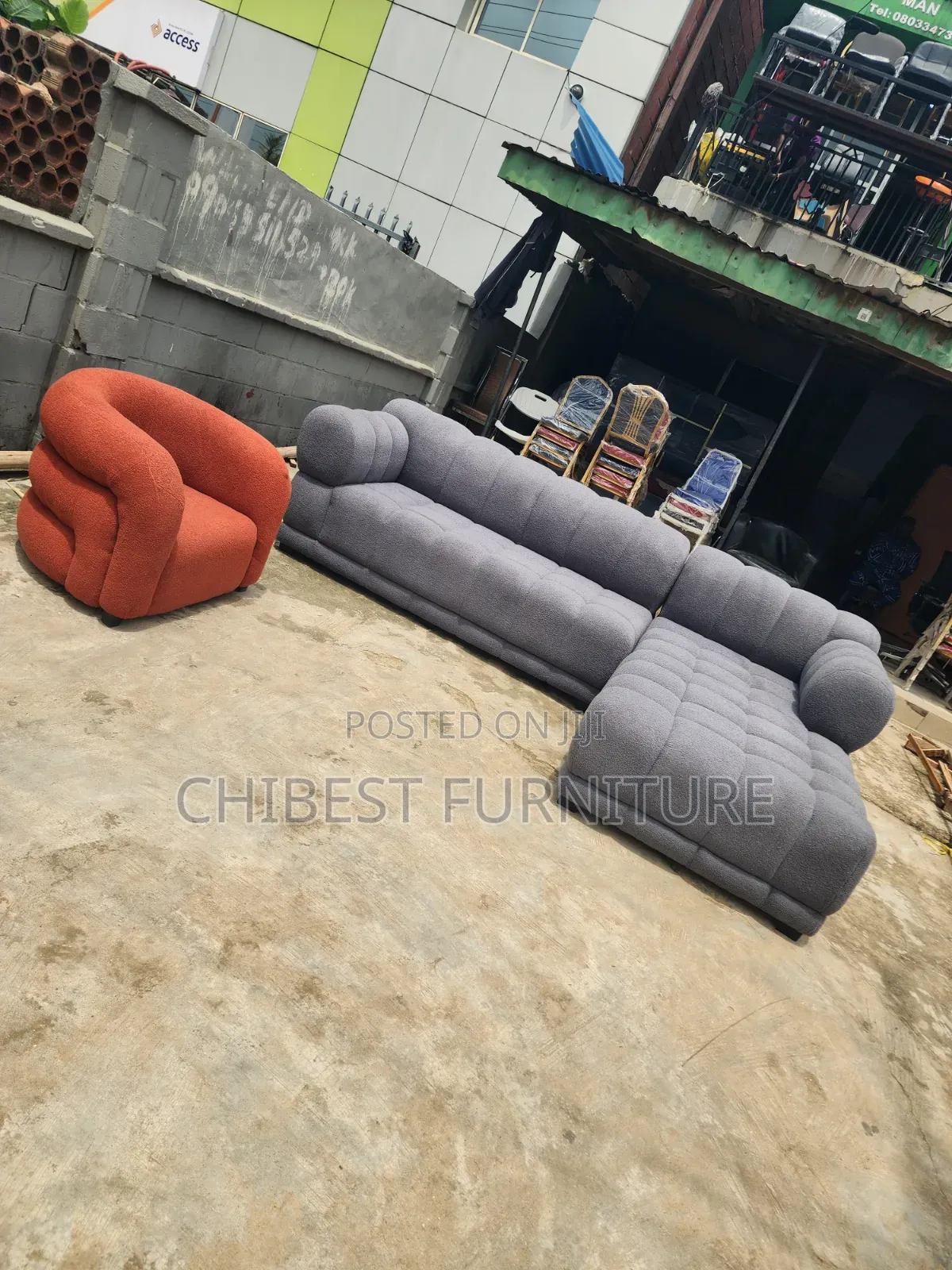 Executive Brand New L-Shaped Padded Sofa With Single Seater.