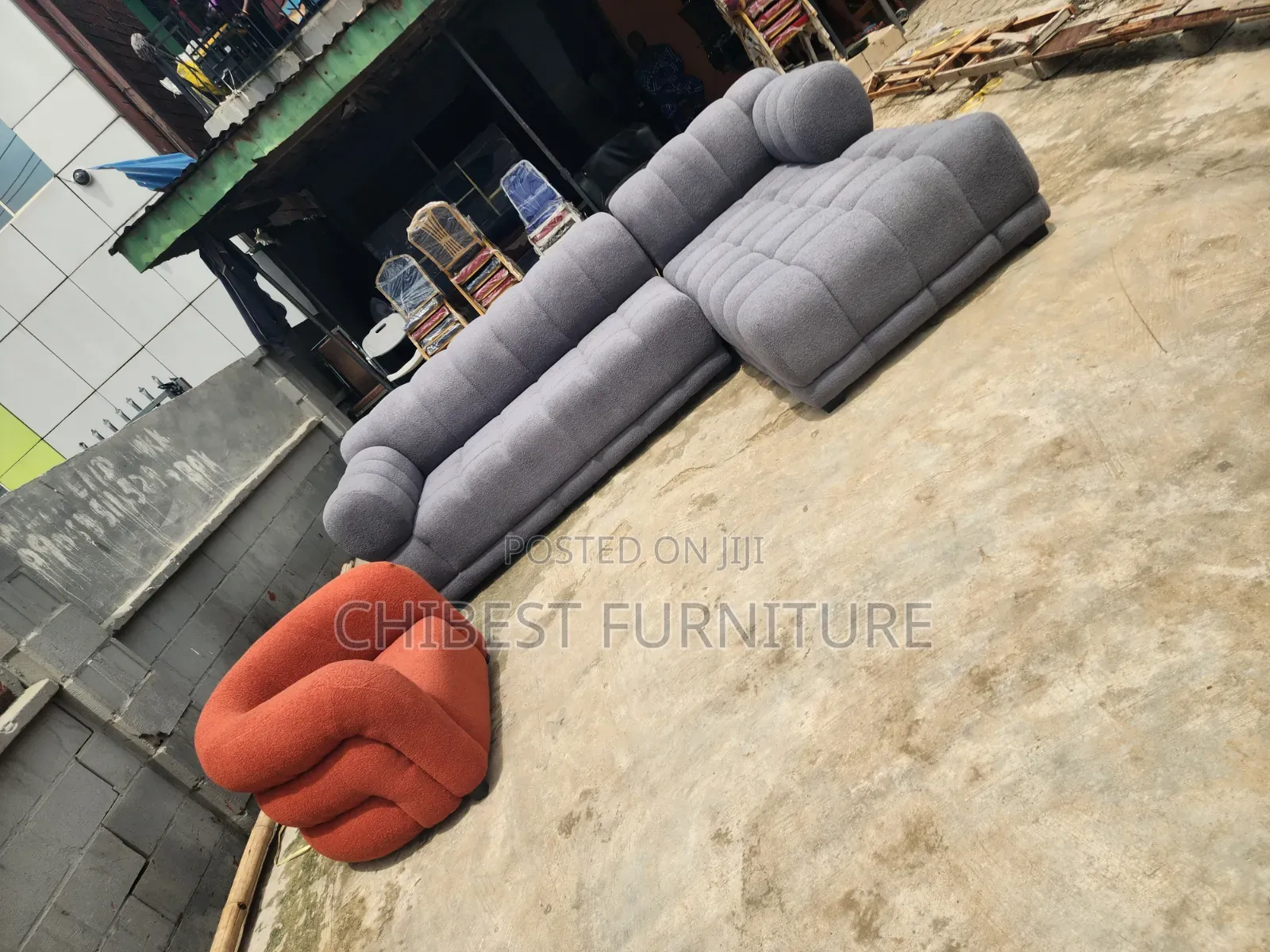 Executive Brand New L-Shaped Padded Sofa With Single Seater.