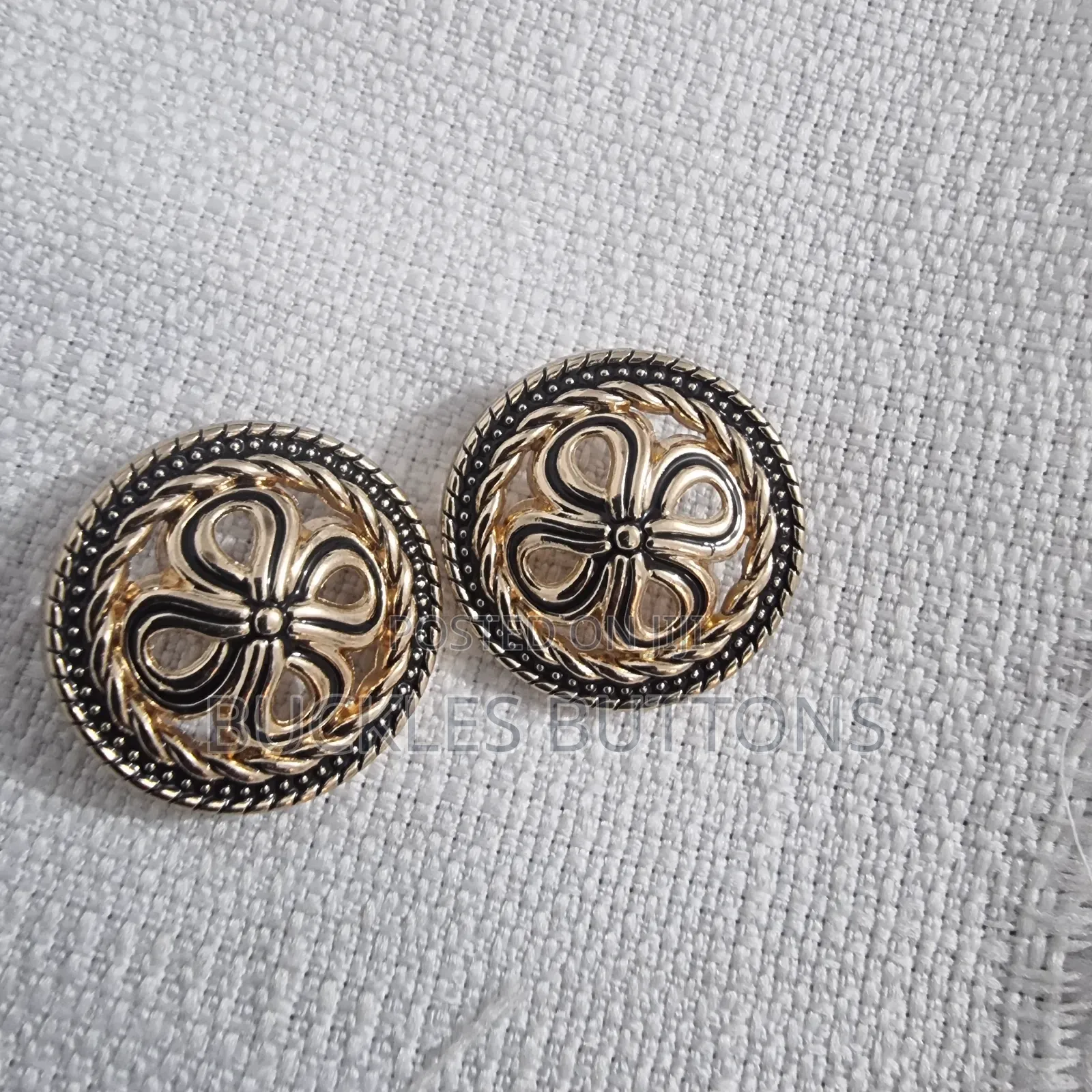 Gold Iron Suit Buttons Carved Design