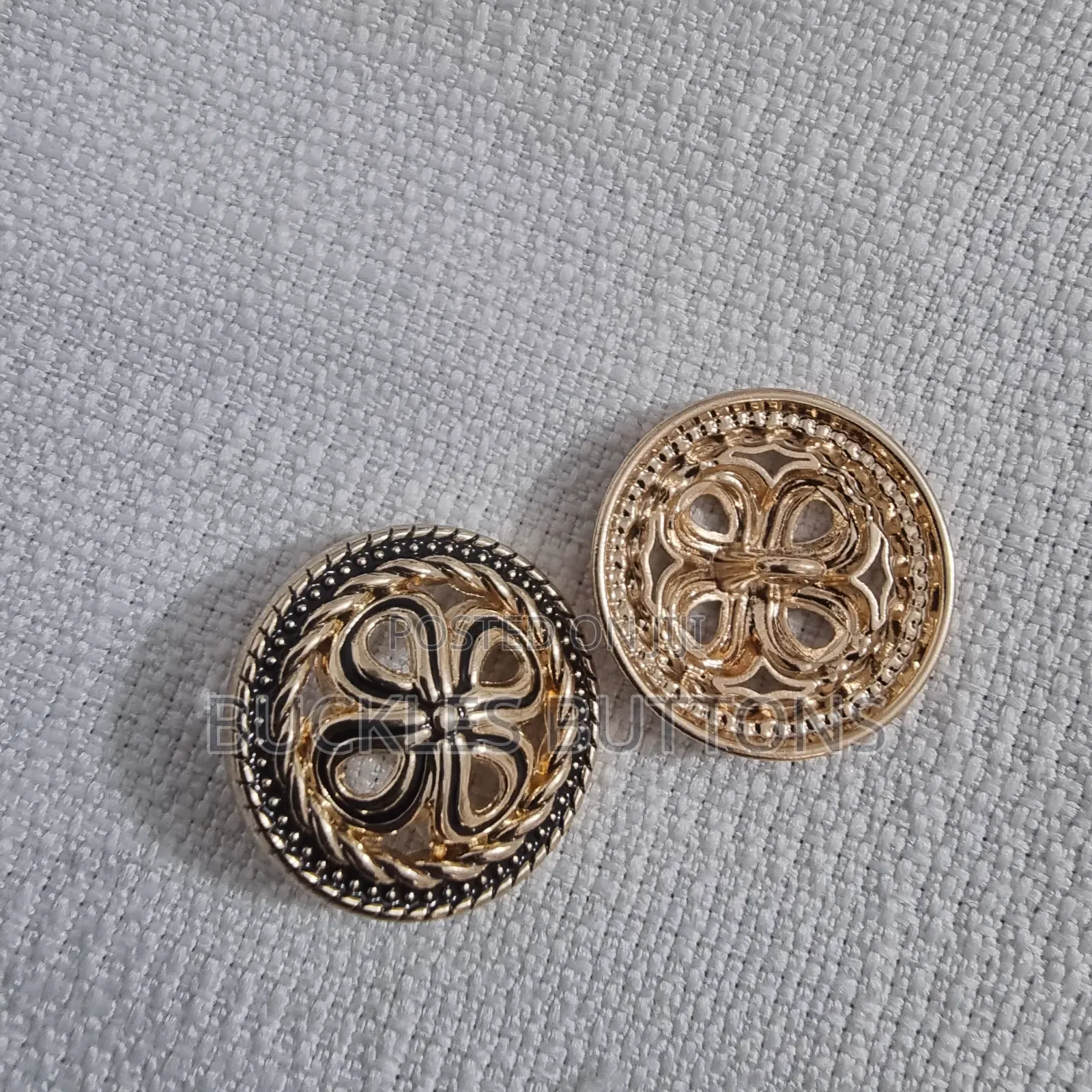 Gold Iron Suit Buttons Carved Design