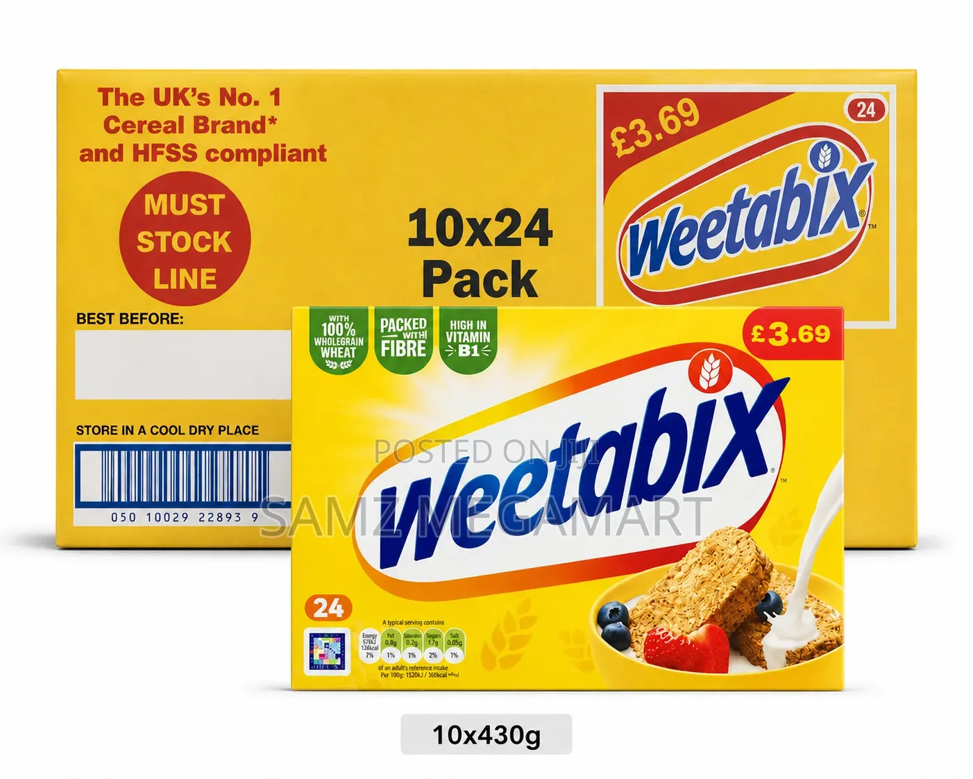 Weetabix Original Wholegrain Cereal Biscuits 10x430g