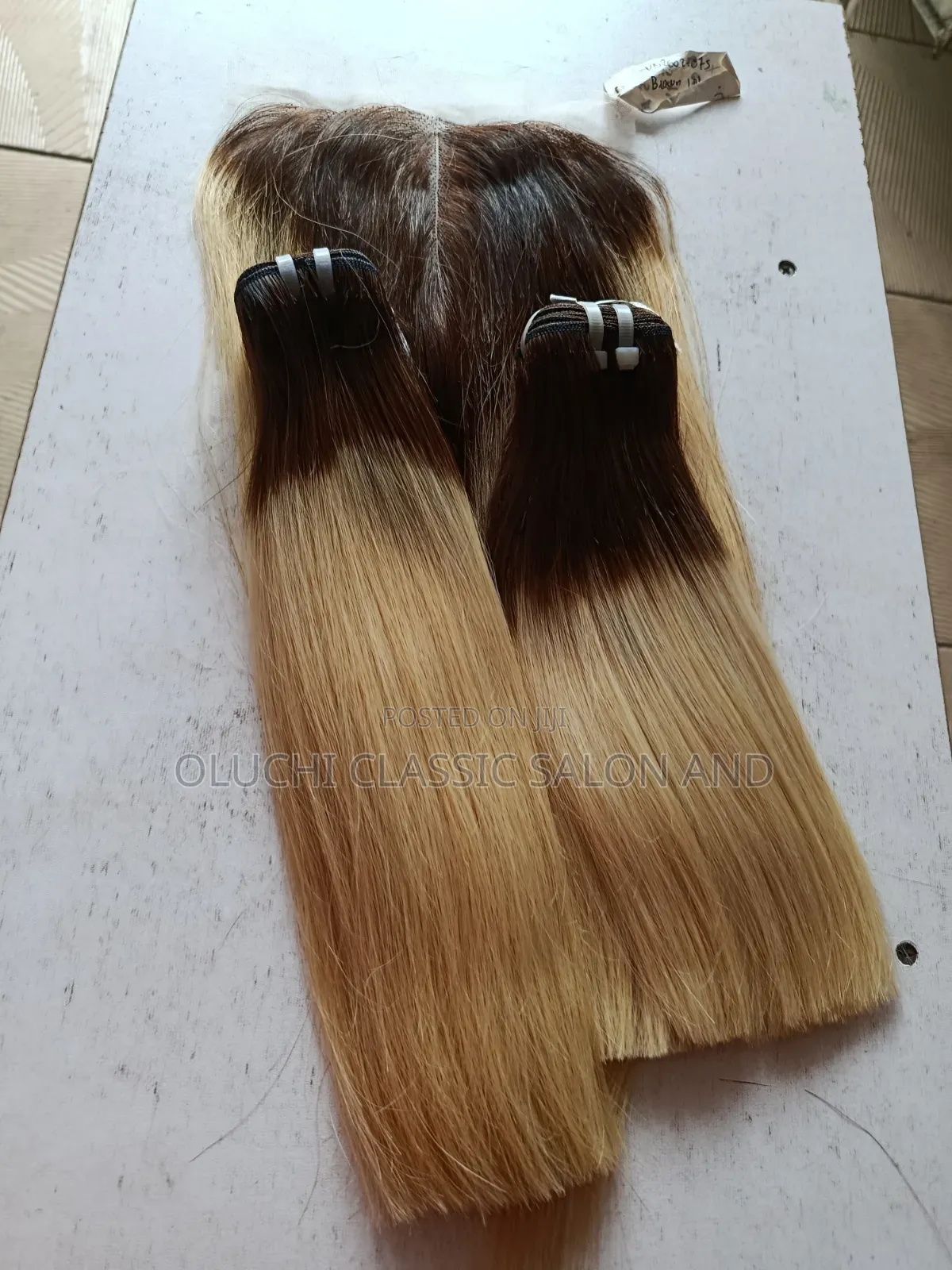 10" Bone Straight Ombre Blonde Colour With 5by5 Closure SDD