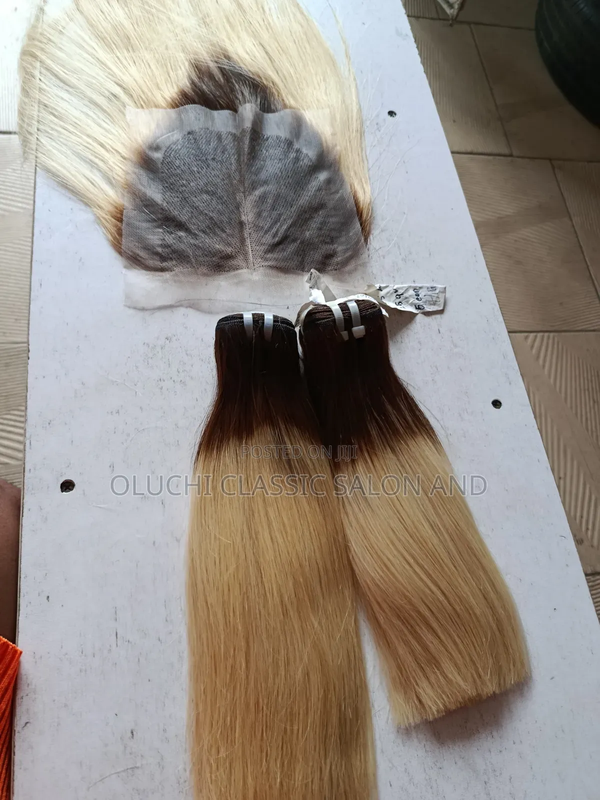 10" Bone Straight Ombre Blonde Colour With 5by5 Closure SDD