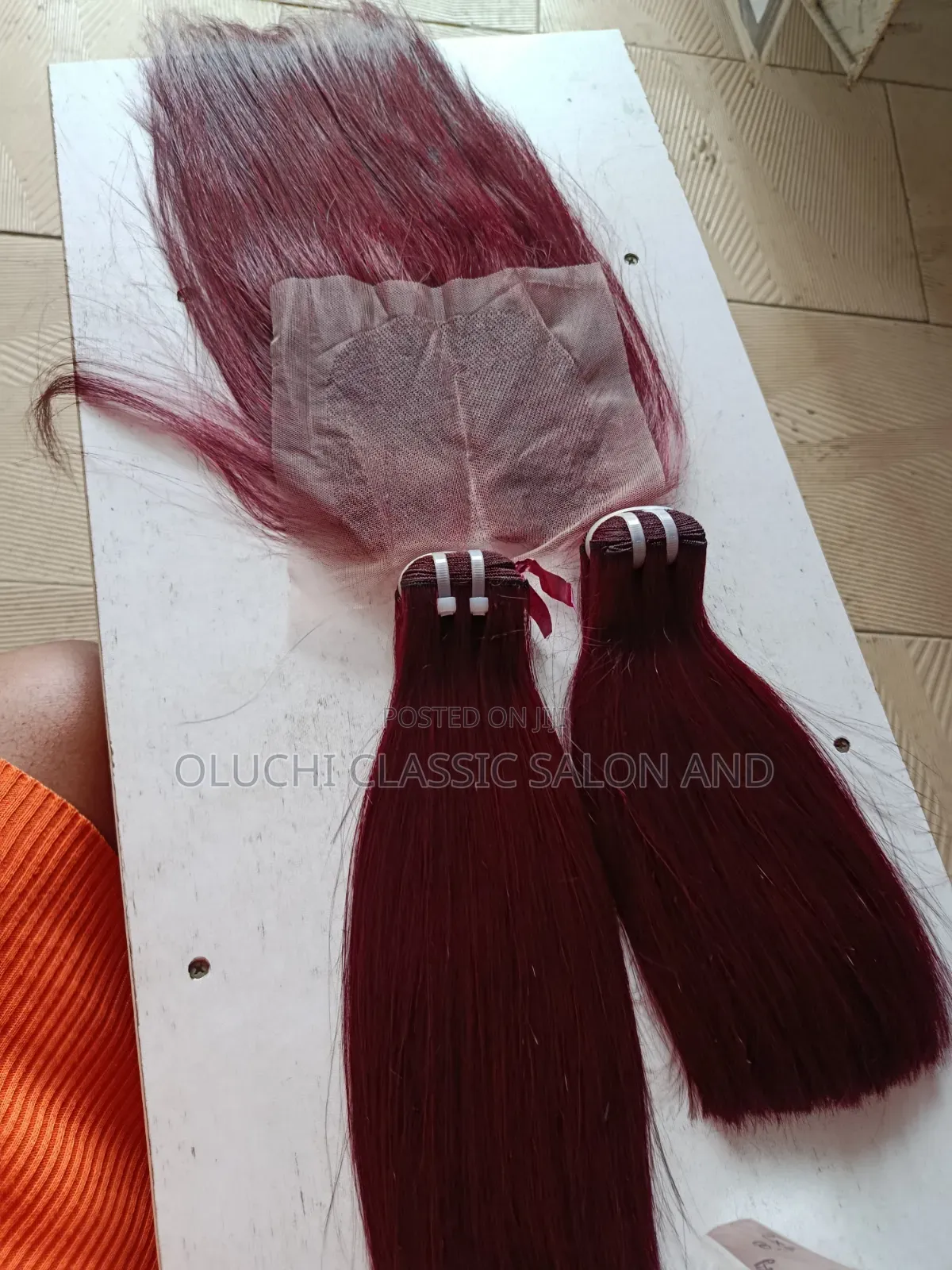 10" Vietnam Bone Straight Burgundy With 5by5 Closure SDD