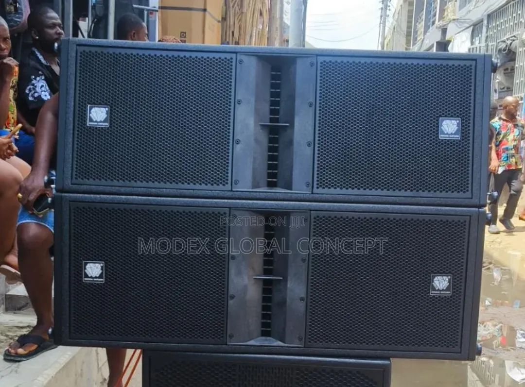 Steck Audio Dual 12-Inch Professional Line Array Speakers.