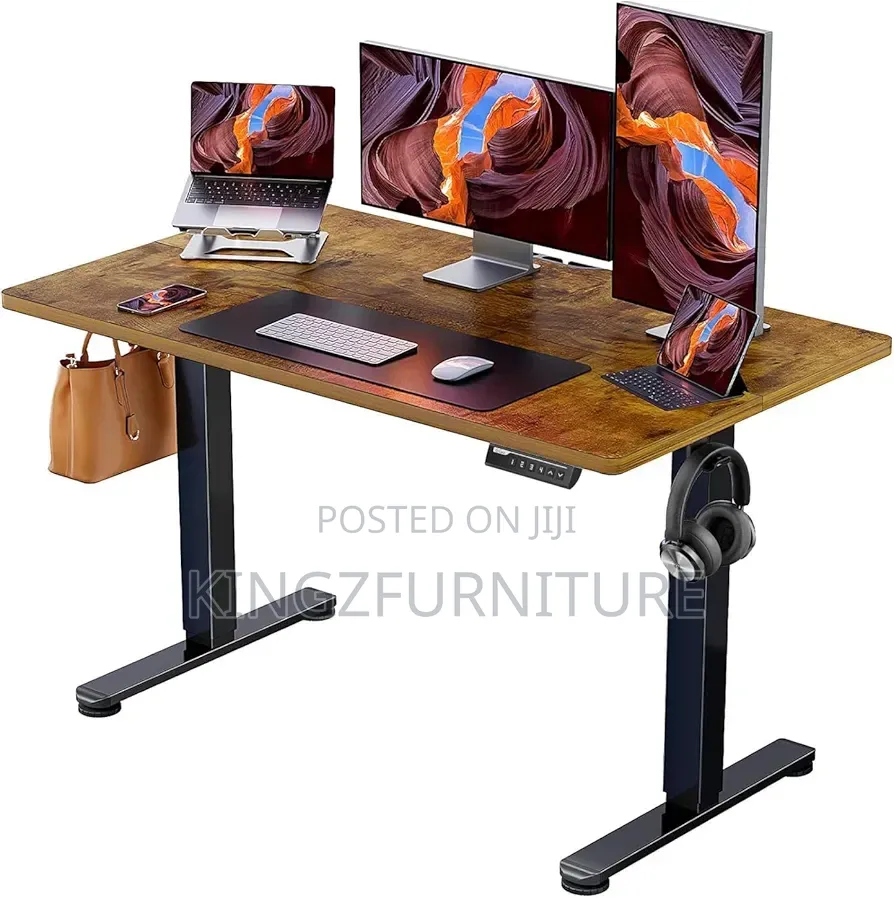 Vintage Brown Top Electric Sit Stand Desk 1.4 Meter