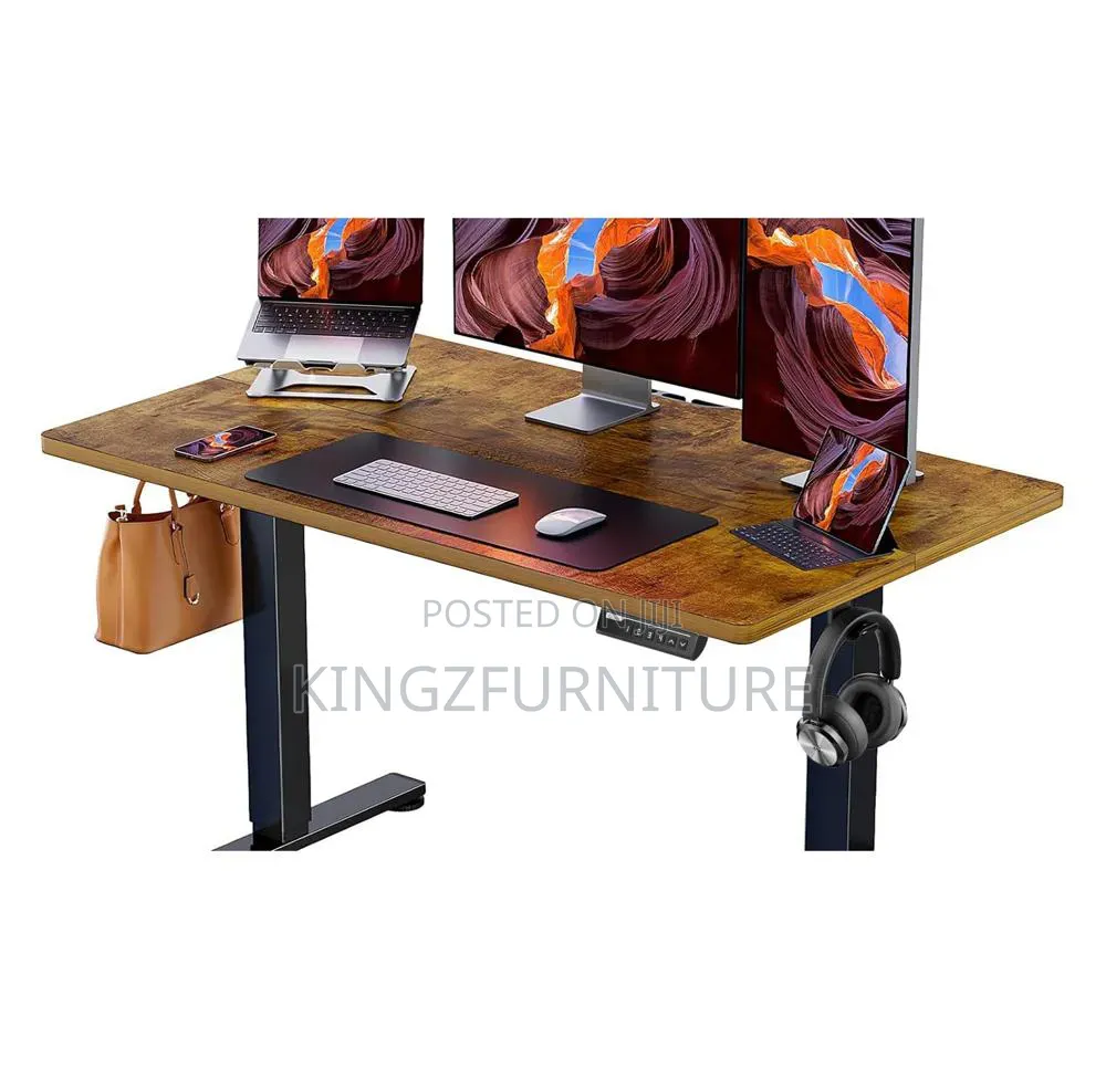 Vintage Brown Top Electric Sit Stand Desk 1.4 Meter