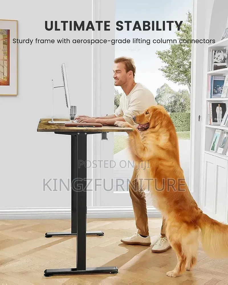 Vintage Brown Top Electric Sit Stand Desk 1.4 Meter