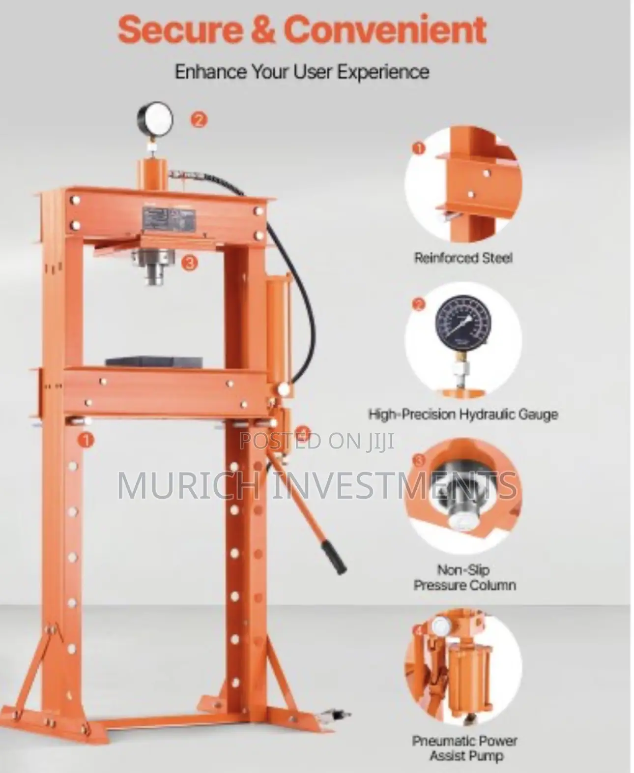 30-Ton Hydraulic Shop Press – Heavy-Duty H-Frame Industrial Press