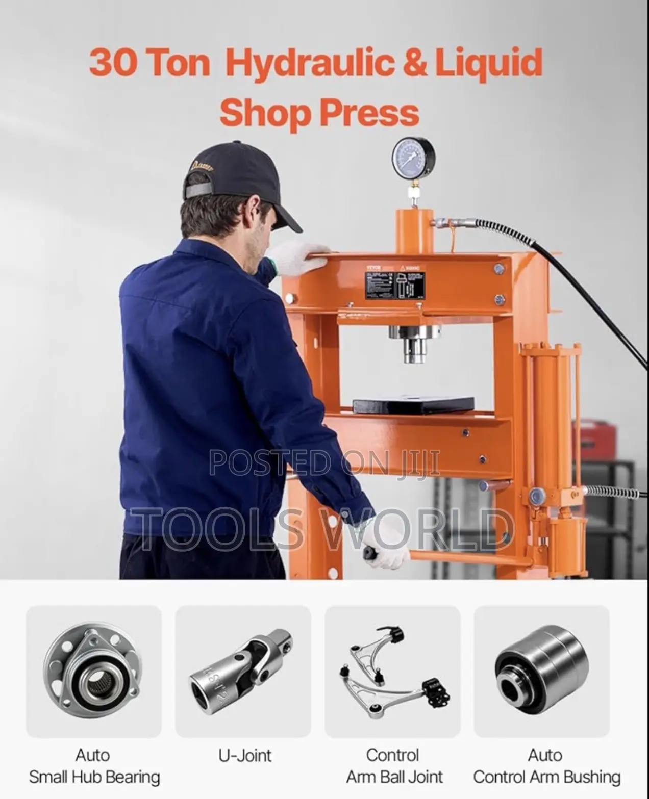 30-Ton Hydraulic Shop Press – Heavy-Duty H-Frame Press