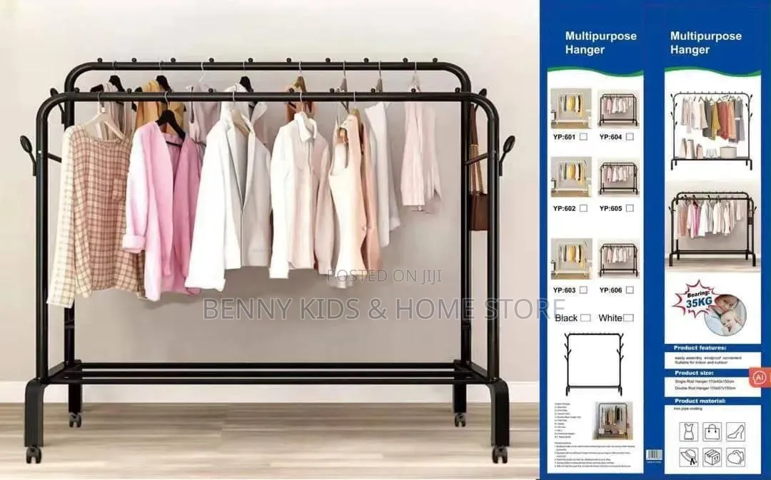 Heavy-Duty Double Rail Multipurpose Garment Rack
