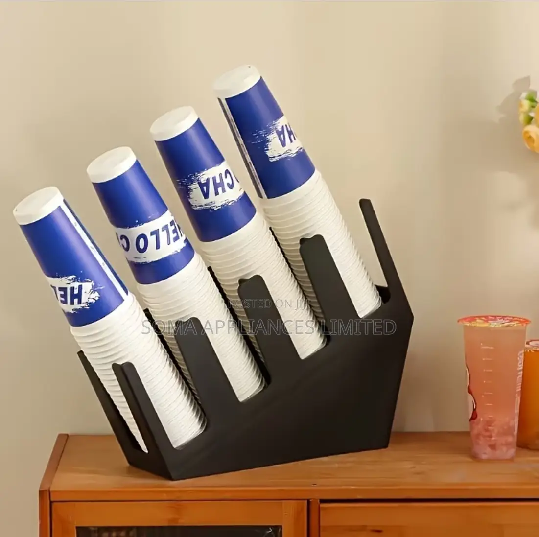 Commercial Cup Holder With Black Tray For Coffee And Paper Cups