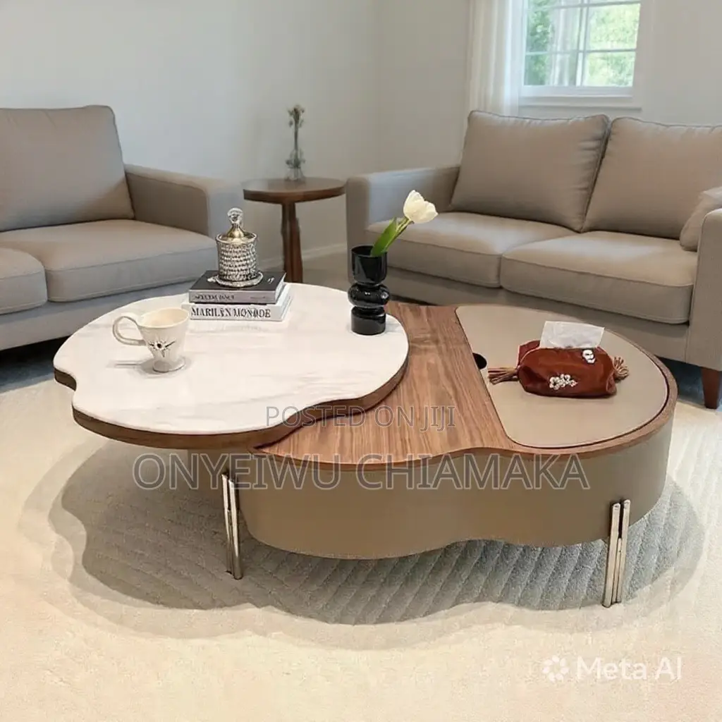 Modern Marble Top Coffee Table With Storage